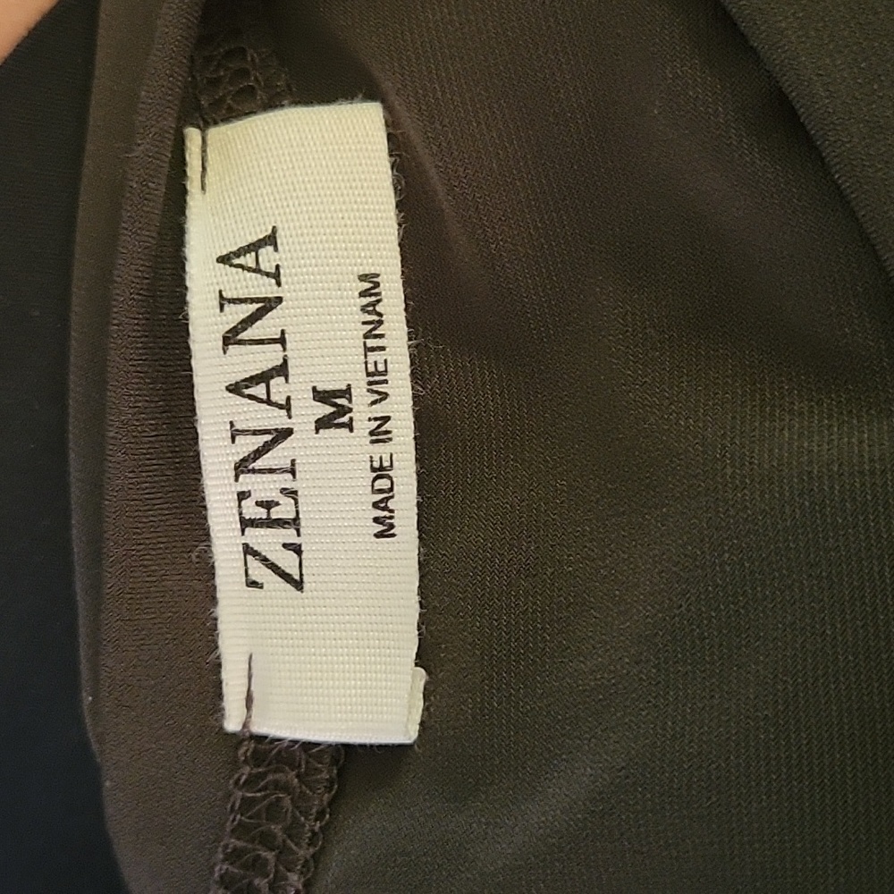 Zenana dark purple gray long sleeve stretch top long sleeves round neck M EUC… - Picture 8 of 10